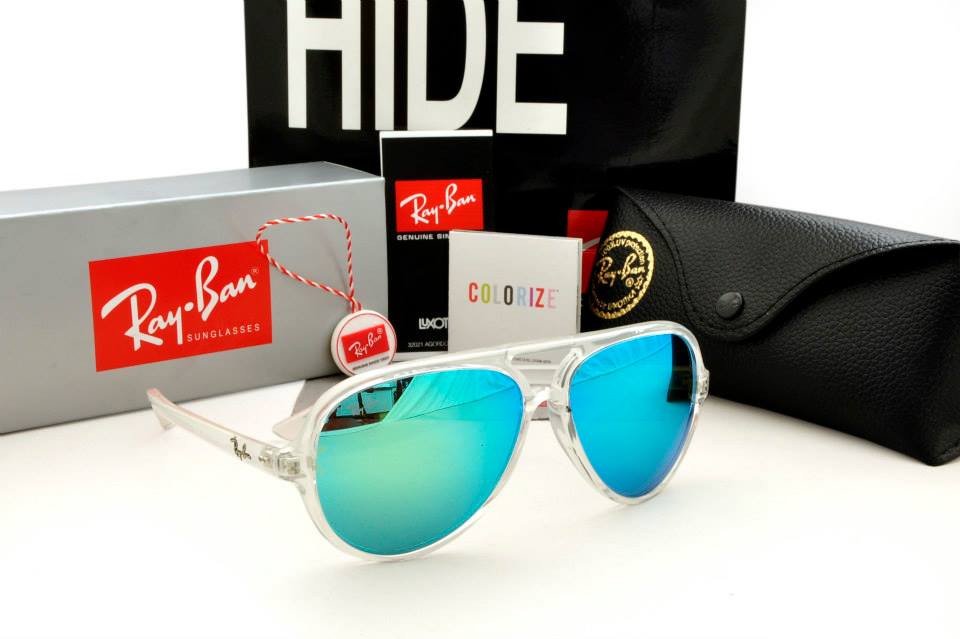 Transparent Frame, Cyan Iridium Lens