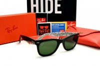 Black- With Rayban Logo Mania Texture Frame, Dark green G-15 Lens